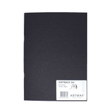 Artway ‘Sketch’ softback sketchbook in a4 portrait format - 140gsm. Lightweight paperback journal / notebook with professional and minimalist black card cover.