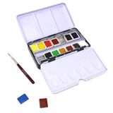 Artway Watercolour Paint Sets - Use the lid or the fold out panel as palettes - practical and versatile set for plein air painters and for those moments of inspiration on-the-move