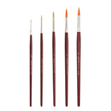 Artway Paintbrushes. Fine point, short handle, synthetic round brushes in sizes 3/0, 1, 3, 6 & 8. For watercolour and ink but also for oil and acrylic use.