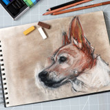 Artway STUDIO 240gsm Mixed Media Sketchbook - A3 Landscape - Lola Drawing (dog)