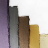 Artway Indigo Cotton Rag - Coloured Handmade Paper - Mixed pack of 5 Colours - Earthy Tones - 220gsm/250gsm - A4 - Swatch