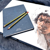 Artway Recycled Denim Sketchbooks- A3 Portrait – Casebound - 200gsm - Alternate Art Demonstration