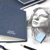 Artway Recycled Denim Sketchbooks- A4 Portrait – Casebound - 200gsm Cotton Paper - Art Demonstration