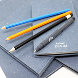 Artway Recycled Denim Sketchbooks- A4 Portrait – Casebound - 200gsm Cotton Paper - Pencils