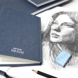 Artway Recycled Denim Sketchbooks- A5 Portrait – Casebound - 200gsm Cotton Paper - Art Demonstration