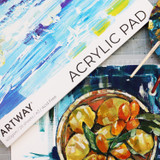 Acrylic fruit painting on Artway 400gsm pre-primed canvas-feel paper - A3
