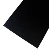 Artway A4 Black Paper Sketchbook — close-up of the smooth 150gsm black cover with embossed Artway logo