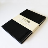 Artway Studio A5 Concertina Sketchbook – black hardback with elastic closure and 250gsm, 22 pages band