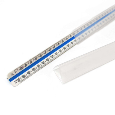 Artway Plastic Triangular Scale Rule - 30cm long and contains 12 different scale measurements, with three different coloured sides it makes for quick selection of the measurements and scale you need.