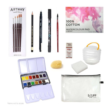 ARTWAY Watercolour Painting Starter Kit - all items