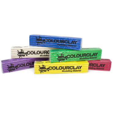 Scola Coloured Modelling Clay - Assorted Colours - Versatile modelling material similar to Plasticine in quality.