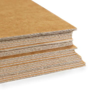 Corrugated Modelmaking Kraft Cardboard Sheets 300gsm (A1) - 30 Sheets - 30 Sheets of 2mm (approx) thick modelmaking card with 300gsm kraft paper external covering on both sides.