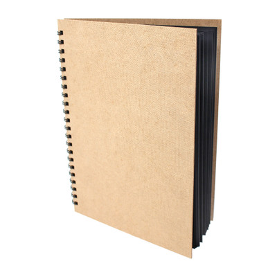 Artway ENVIRO Spiral Bound Black Card Sketchbook - 270gsm, A4 Portrait - Hero Shot