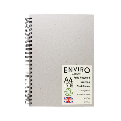 Artway Enviro Greyboard Recycled Sketchbook in A4 - Label