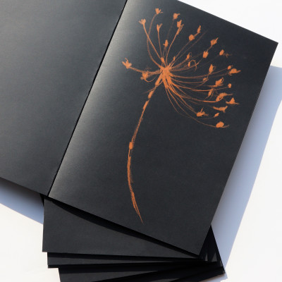 Artway A4 Black Paper Sketchbook — A4 softback shown at an angle with drawing