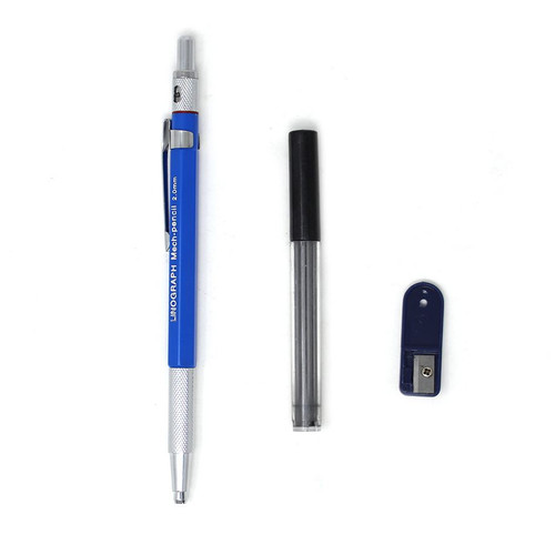 2mm Clutch Pencil Set (Mechanical Pencil, Leads & Sharpener) - a great tool for technical drawing, sketching and drawing.