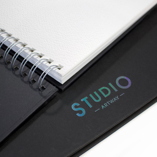 Artway '35' Studio Watercolour Sketch Book - 300gsm - 35% Cotton - A4 Landscape - the premium, Italian-made, 35% cotton watercolour paper from Artway is now available in a travel friendly and vegan friendly sketchbook in A4 Landscape format. 