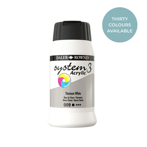 Daler Rowney System 3 Acrylic Paint Titanium White + Thirty Colours