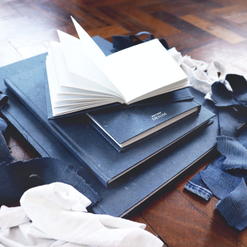 Artway Recycled Denim Sketchbooks - Casebound - 200gsm Cotton Paper - Stack
