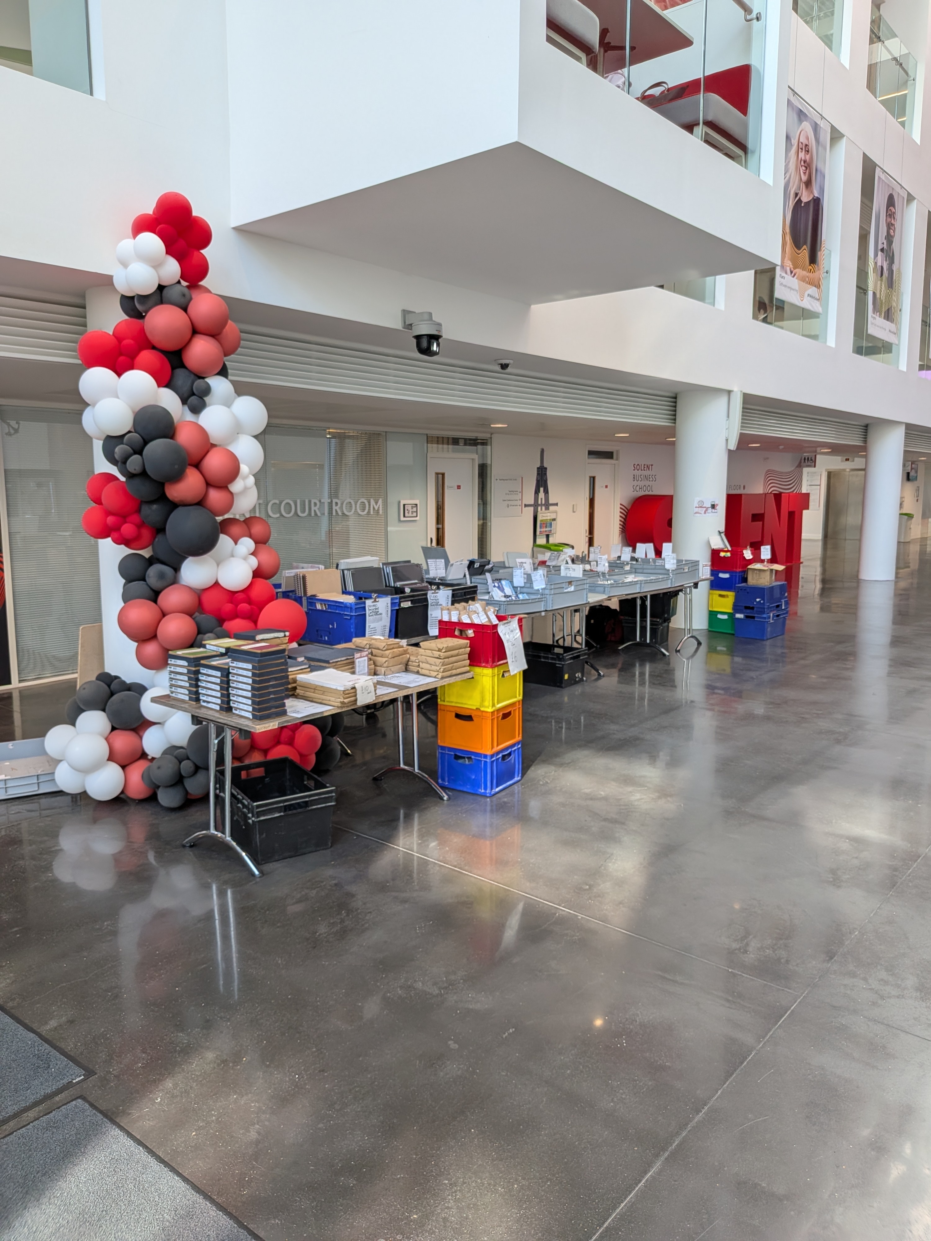 Artway pop-up stall at Solent University atrium