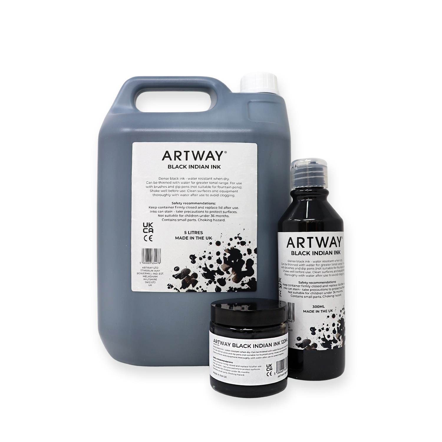 Artway Black Indian Ink For Drawing Calligraphy Sizes