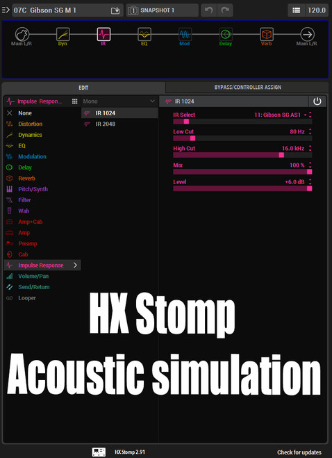 HX Stomp acoustic simulation