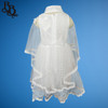 W118 Girls White Party Dress with Cape