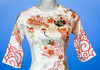 Ao dai lady traditional vietnamese cach tan with crane and floral blossoms