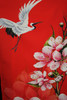 APEB13 Traditional Vietnamese high collared áo dài with flamingo and magnolia print