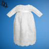 BU165 Baby Girls Long Sleeve Organza Satin Christening Dress Gown