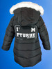 W089 Girls Winter Puffer Coat with faux fur removable hoodie