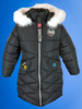 W089 Girls Winter Puffer Coat with faux fur removable hoodie