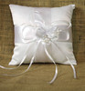 R015 Extra small square ring pillow with flower and pearl embellishment