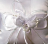 R015 Extra small square ring pillow with flower and pearl embellishment