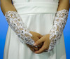 R010 Little Girls White Lace Tie-up Formal Gloves