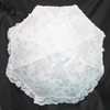 N105 Small White Floral Satin and Lace Parasol