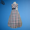 BU361 Pink Navy Plaid Cotton Dress