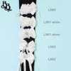 L562 White Silver Floral Bow Ribbon Elastic Hairtie