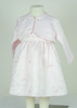 BU329 Baby Girl Toddler Floral Embroidery Satin Dress with Bolero