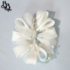 FL12 White Floral Diamante Headpiece