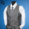 TT18 Grey Pattern 3 Piece Jacket Vest Trouser Suit