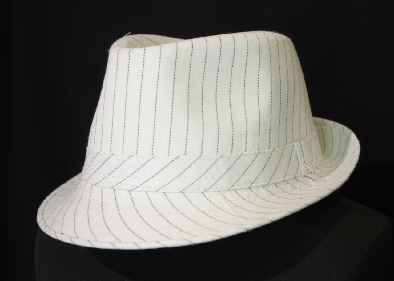J410 Large Pinstripe Fedora Hat