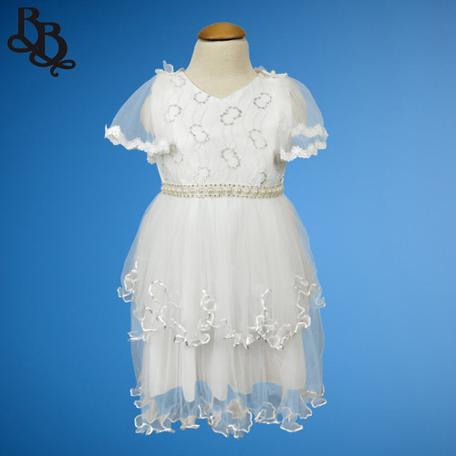 W116 Girls White Formal Party Dress