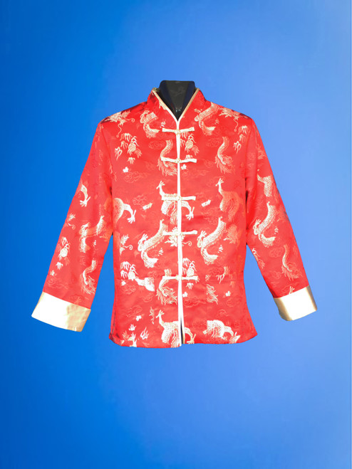 NN987 Traditional Chinese Men Jacket with gold/red embroidered dragon design