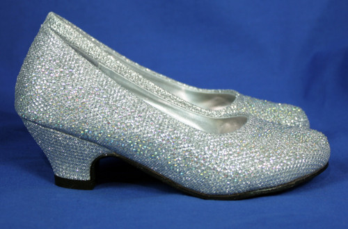 G399 Girls Sparkling Glitter Diamonte Formal Shoe