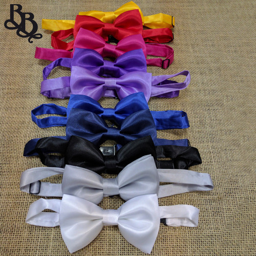 BW04 Boys coloured satin bowtie