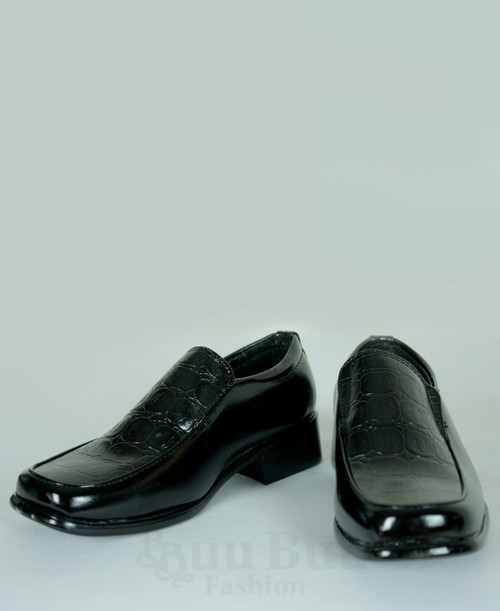 B305 Boys Faux Crocodile Skin Leather Formal Shoe