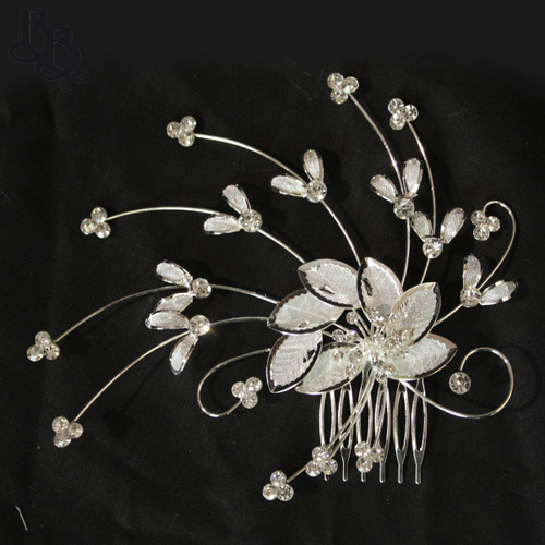 N207 Diamante Floral Headpiece with comb