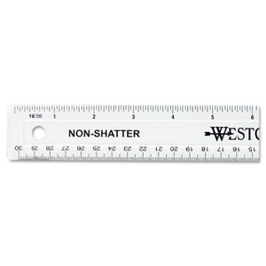 Non-Shatter Flexible Ruler, Standard/metric, 12" Long, Plastic, Clear - ACM13862