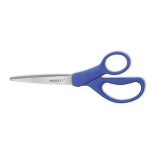 Preferred Line Stainless Steel Scissors, 8" Long, 3.5" Cut Length, Blue Straight Handle - ACM41218